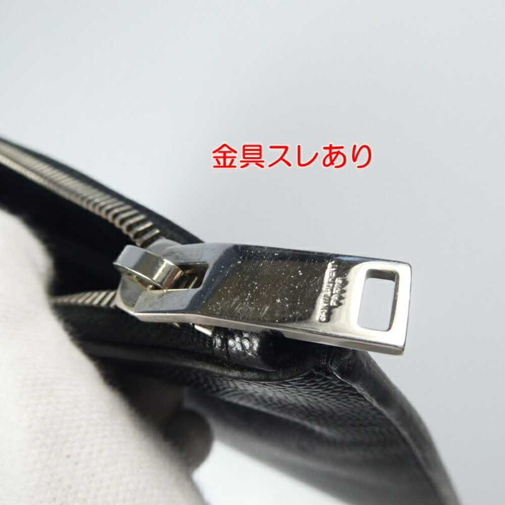 SAINT LAURENT Clutch Bag Grain Textured Leather Black - Picture 12 of 15